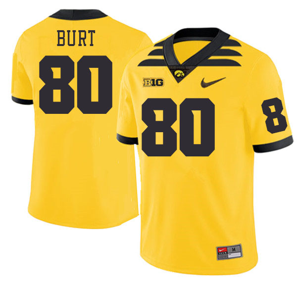 Men #80 Michael Burt Iowa Hawkeyes College Football Jerseys Stitched-Gold